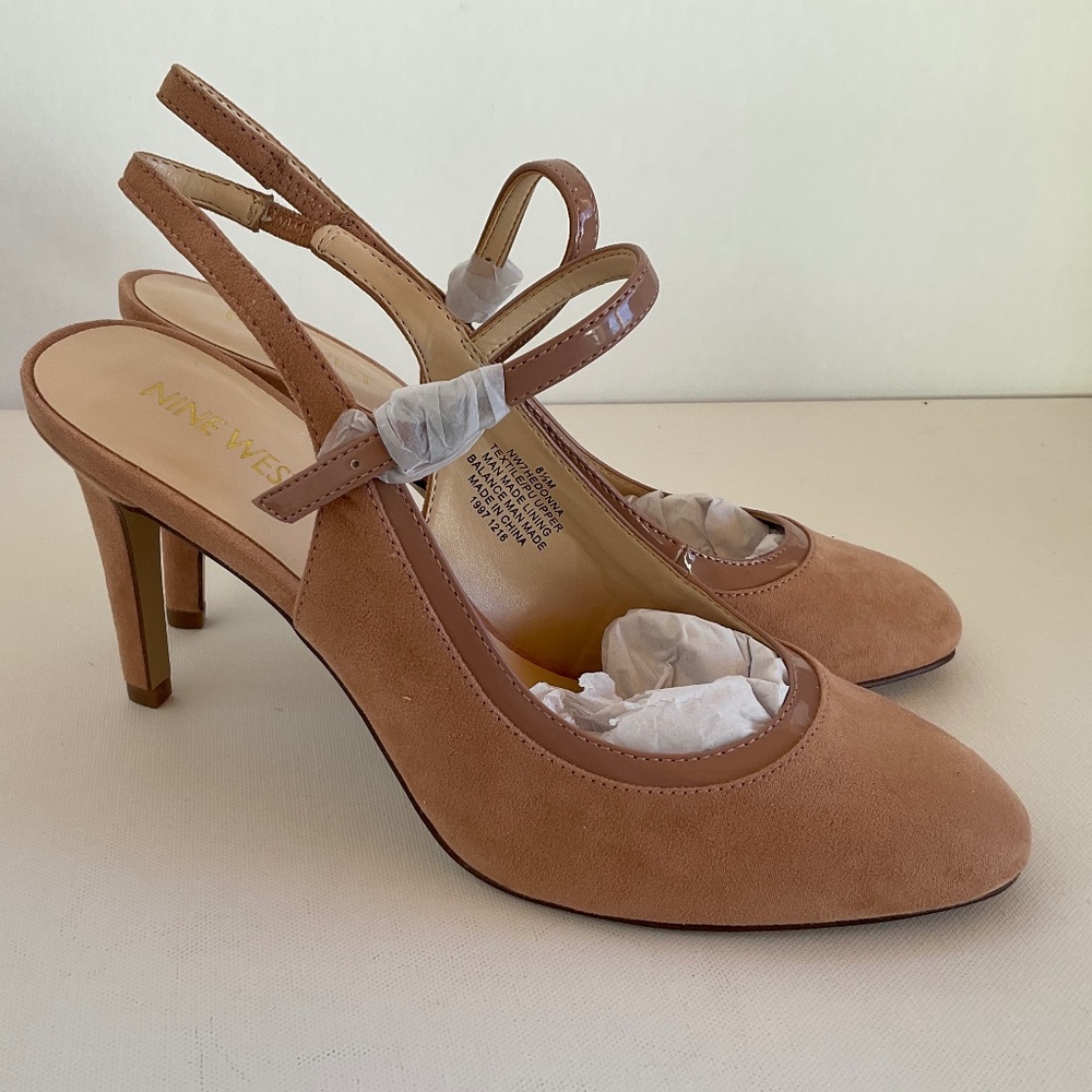 NINE WEST WOMENS HEDONNA CLASSIC SLINGBACK DRESS OR OFFICE HEELS PUMPS SIZE 8.5